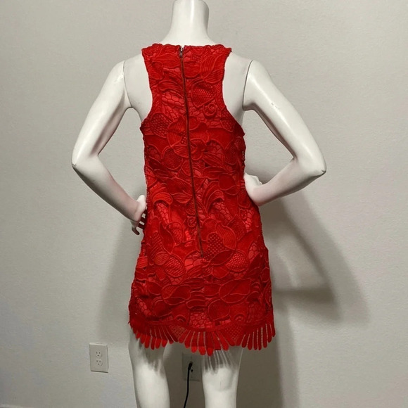 Lovers + Friends REVOLVE Caspian Red Lace Mini Dress Size M - Picture 5 of 7